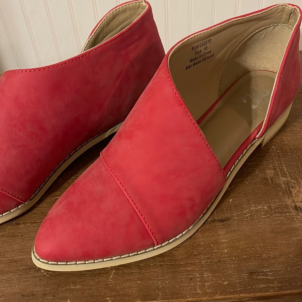 Red leather slides womens
